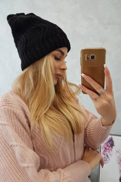 Kesi Čapica s fleece Sylwia K244 čierna