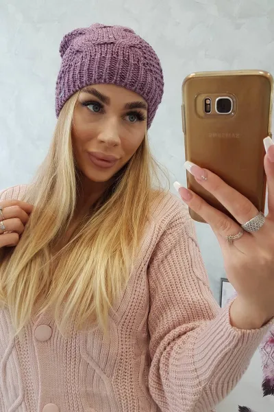 Kesi Čapica s fleece Karolina K243 tmavo ružová