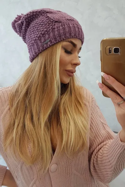 Kesi Čapica s fleece Karolina K243 tmavo ružová