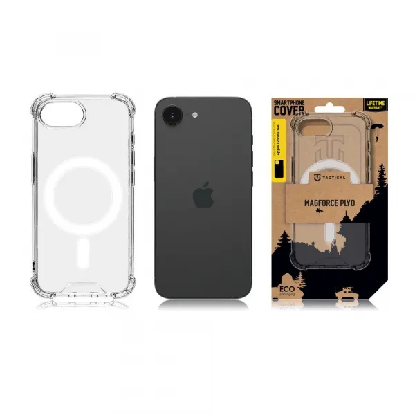 Tactical MagForce Plyo kryt, iPhone 16e, priehľadný
