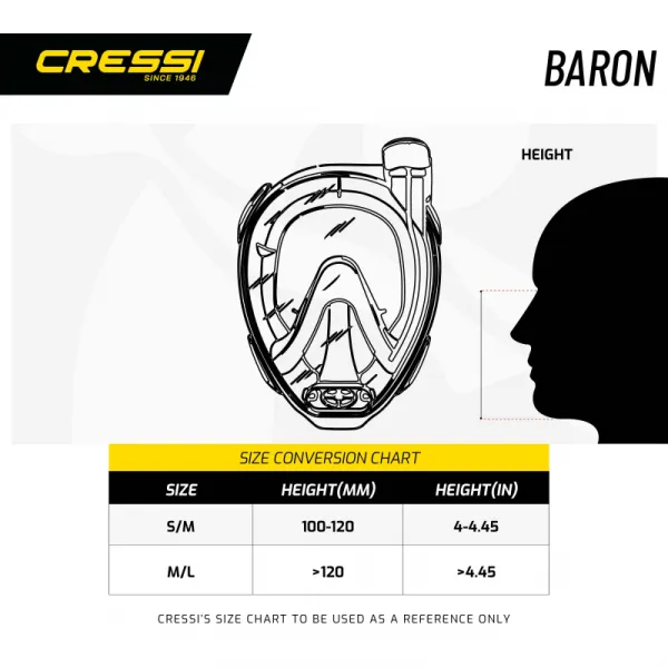 Potápačská maska CRESSI BARON FULL FACE MASK BLACK BLUE M L