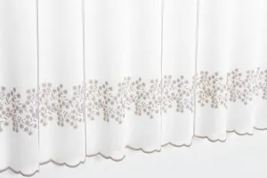 Záclona batist, Hnedý šater metráž, biela 50 cm