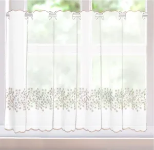 Záclona batist, Hnedý šater metráž, biela 50 cm