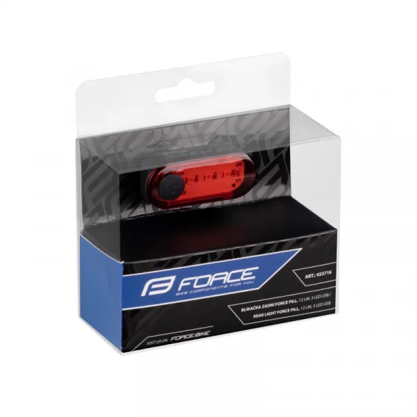 Svetlo na bicykel FORCE PILL 12 LM, 3 x LED, USB