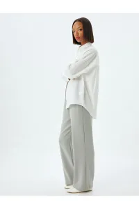 Koton Wide Leg Sweatpants Modal Fabric Elastic Waist Pocket Comfortable Cut