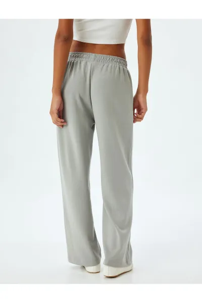 Koton Wide Leg Sweatpants Modal Fabric Elastic Waist Pocket Comfortable Cut