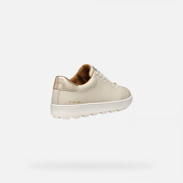 Cream women's sneakers Geox Spherica ECUB-1 - Women's