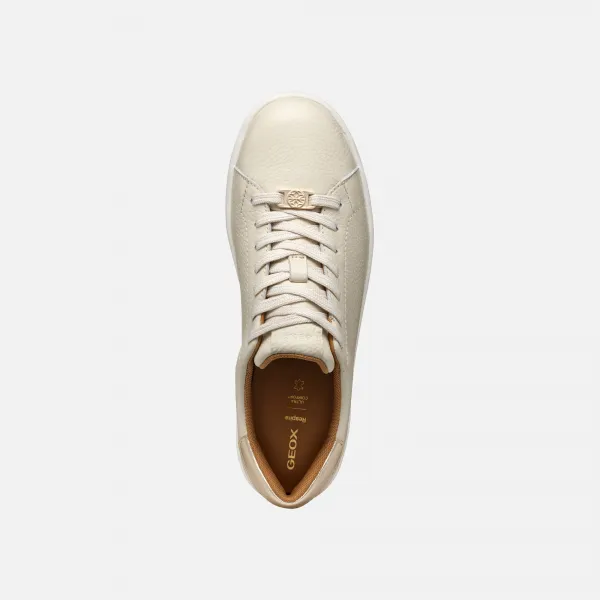 Cream women's sneakers Geox Spherica ECUB-1 - Women's