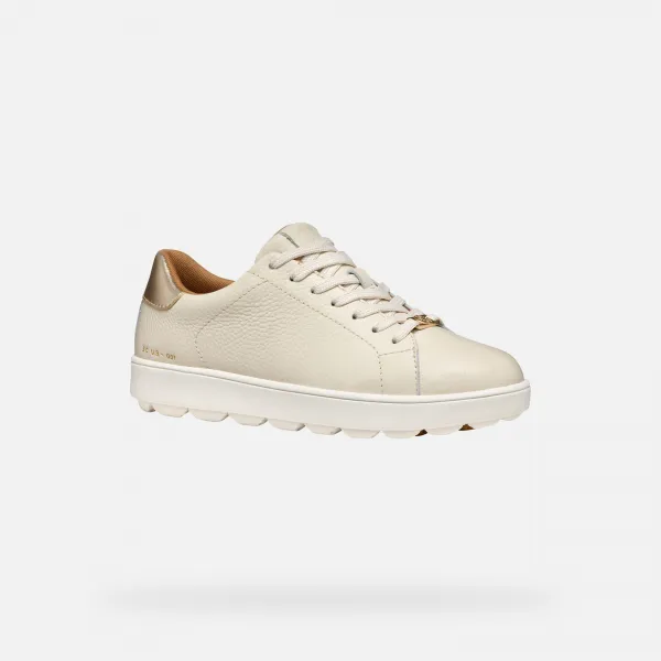 Cream women's sneakers Geox Spherica ECUB-1 - Women's