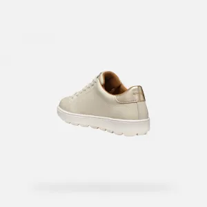Cream women's sneakers Geox Spherica ECUB-1 - Women's