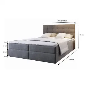 Čalúnená posteľ boxspring GLORIEN 140x200 cm purpurová Matrac: Bonell pružinová matrac