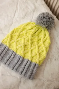 Kesi Čapica с fleece Milano K203 žltá+šedá