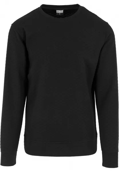 Diamond Quilt Crewneck Black
