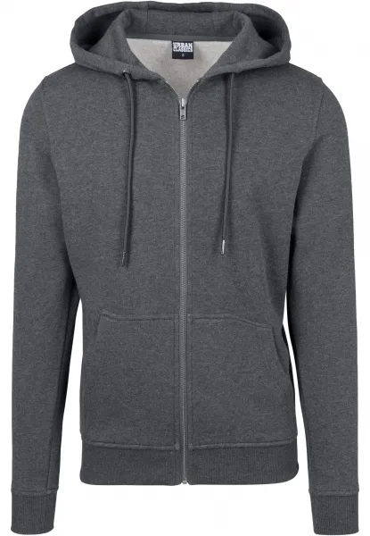Basic Zipper Hoody Charcoal