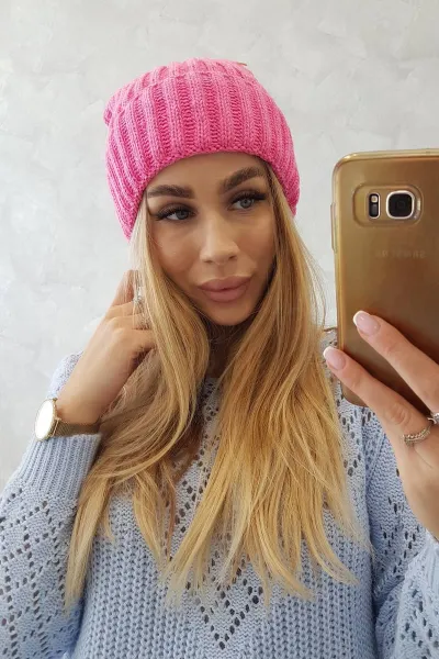 Kesi Čiapka s otočením nahor Magda K293 oranžový neón