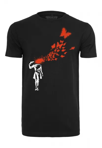 Brandalised - Banksy's Graffiti Butterfly Tee black