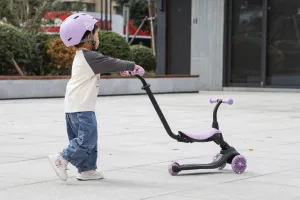 QPLAY Kolobežka / odrážadlo Sema Evo s LED svetlami Violet, vek 1 - 6 rokov, do 50 kg