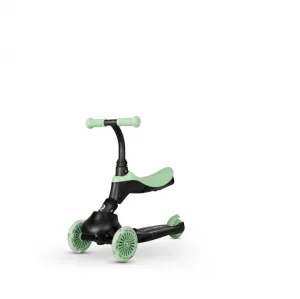 QPLAY Kolobežka / odrážadlo Sema Evo s LED svetlami Jade Green, vek 1 - 6 rokov, do 50 kg