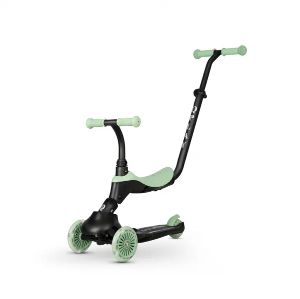 QPLAY Kolobežka / odrážadlo Sema Evo s LED svetlami Jade Green, vek 1 - 6 rokov, do 50 kg