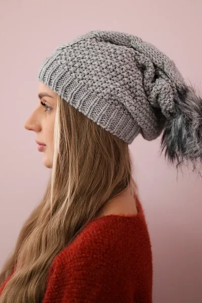 Kesi Čapica s fleece Sandra K210 svetlo šedá