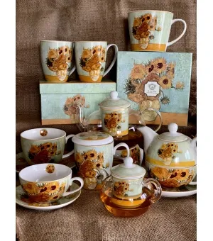 Duo Porcelánový hrnček Van Gogh Slnečnice s infuzérom 430 ml viacfarebný