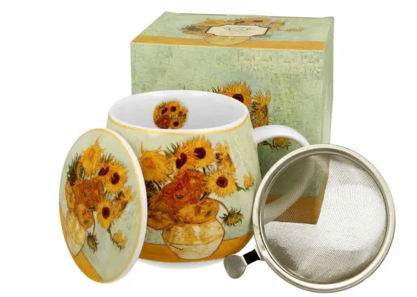 Duo Porcelánový hrnček Van Gogh Slnečnice s infuzérom 430 ml viacfarebný