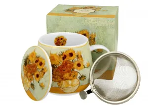 Duo Porcelánový hrnček Van Gogh Slnečnice s infuzérom 430 ml viacfarebný