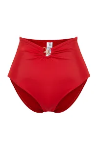 Trendyol Red Premium Accessory High Waist Hipster Bikini Bottom