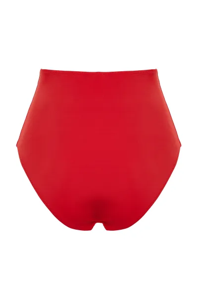 Trendyol Red Premium Accessory High Waist Hipster Bikini Bottom