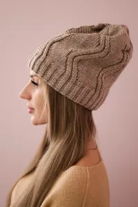 Kesi Čapica s fleece Sylwia K244 tmavo béžová