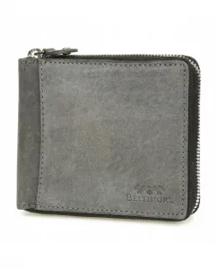 Beltimore Pánska kožená peňaženka RFiD nubuková sivá H01 Material: Pravá koža