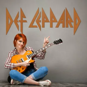 Drevené logo na stenu - Def Leppard