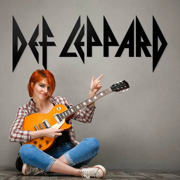 Drevené logo na stenu - Def Leppard