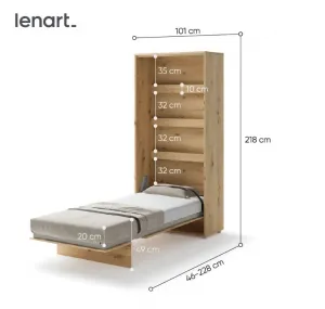 Dig-net nábytok Sklápacia posteľ Lenart BED CONCEPT BC-03 dub artisan | 90 x 200 cm