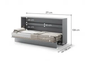 Dig-net nábytok Sklápacia posteľ Lenart BED CONCEPT BC-06 sivá | 90 x 200 cm