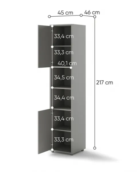 Dig-net nábytok Skrinka Lenart BED CONCEPT BC-08 | sivá