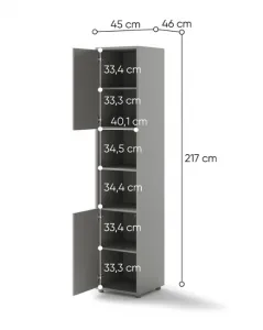 Dig-net nábytok Skrinka Lenart BED CONCEPT BC-08 | sivá