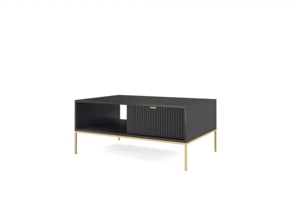 Piaski Konferenčný stolík Nova 104 cm čierny/zlatý