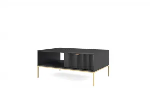 Piaski Konferenčný stolík Nova 104 cm čierny/zlatý