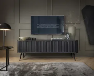 Piaski Televízny stolík Zova 168 cm čierny/čierny rám