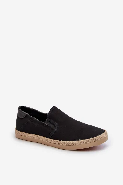 EVENTO Pánske espadrilky s plstením čierne Fenen