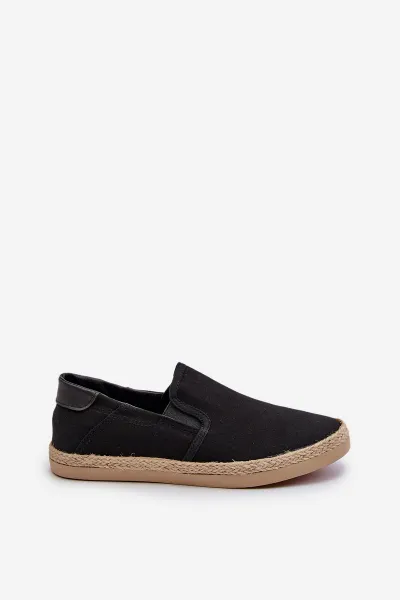 EVENTO Pánske espadrilky s plstením čierne Fenen