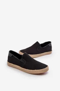 EVENTO Pánske espadrilky s plstením čierne Fenen