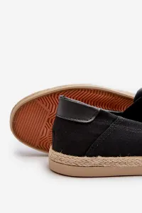 EVENTO Pánske espadrilky s plstením čierne Fenen