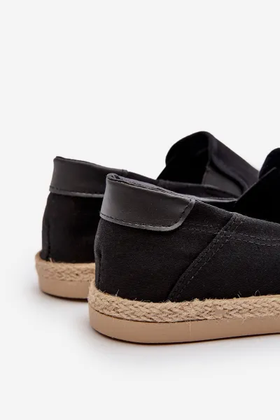 EVENTO Pánske espadrilky s plstením čierne Fenen