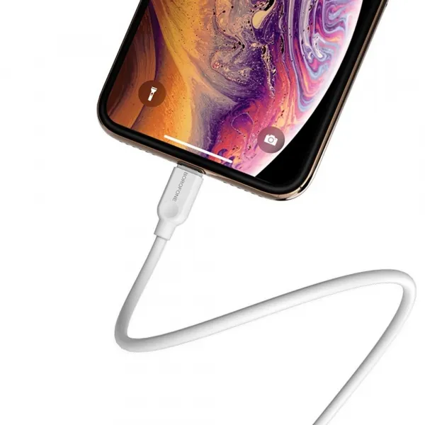 Borofone BX14 LinkJet kábel USB - Lightning, 2,4A, 2 m, biely