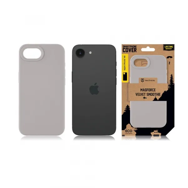 Tactical MagForce Velvet Smoothie kryt, iPhone 16e / 17e, sivý