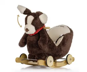 Hojdací psík s melódiou a kolieskami Milly Mally Polly Plus Brown Dog