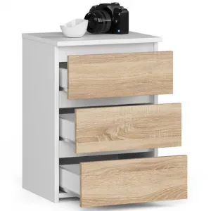Ak furniture Komoda CL3 40 cm bílá/dub sonoma