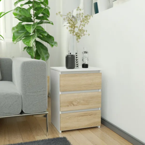 Ak furniture Komoda CL3 40 cm bílá/dub sonoma